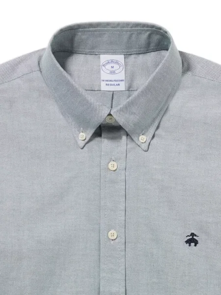 Cămașă Brooks Brothers din țesătură twill verde