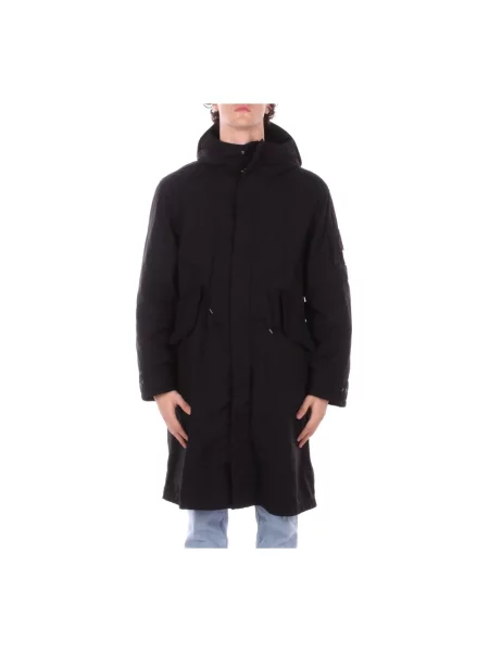 C.P. Company Płaszcze Mężczyzna L Padded Parka z Kapturem z Twillu czarny