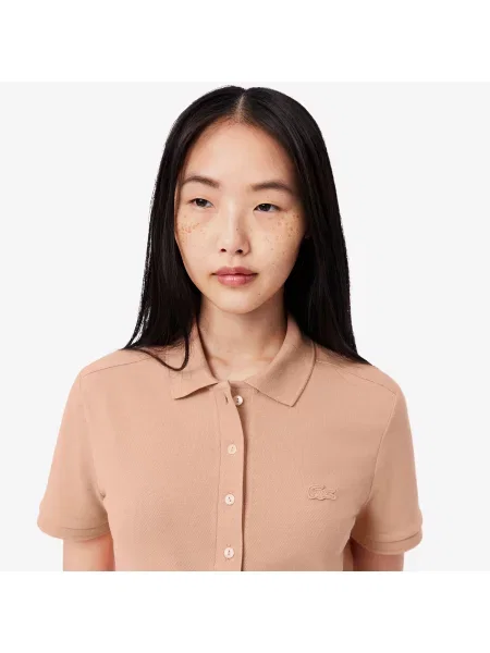 Lacoste Koszulka Polo Slim Fit brązowa