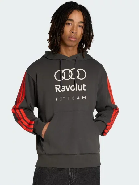 ADIDAS PERFORMANCE Športová mikina Audi Formula One Team DNA červená / čierna biela