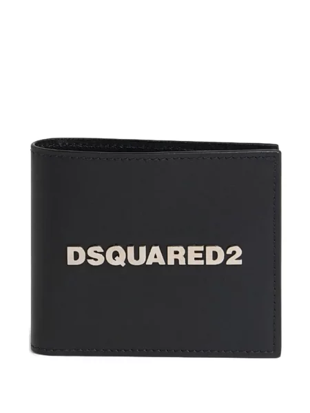 Portofel Dsquared2 din piele cu autograf negru