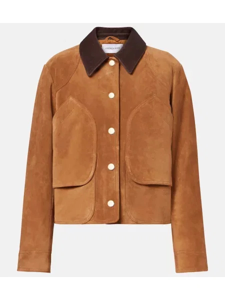 Kurtka Veronica Beard zamszowa brązowa