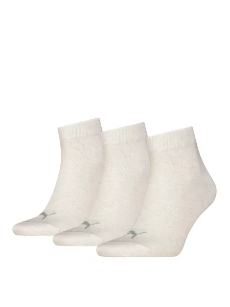 PUMA Unisex Quarter Plain 3p Набір шкарпеток Унісекс Комбінований верх бежевий