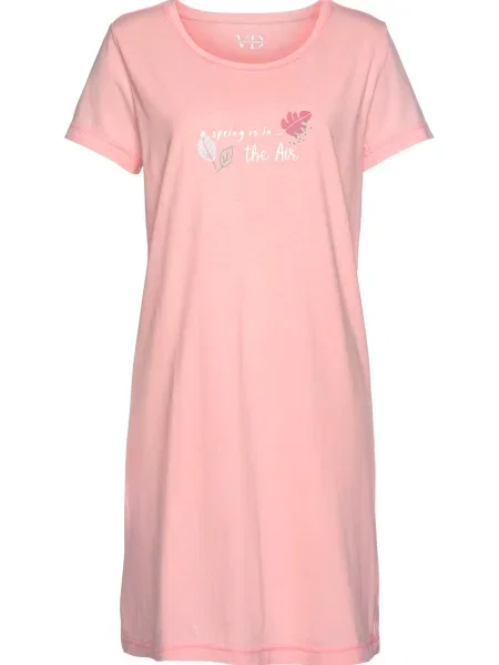 VIVANCE Spalna srajca zelena / roza / staro roza bela