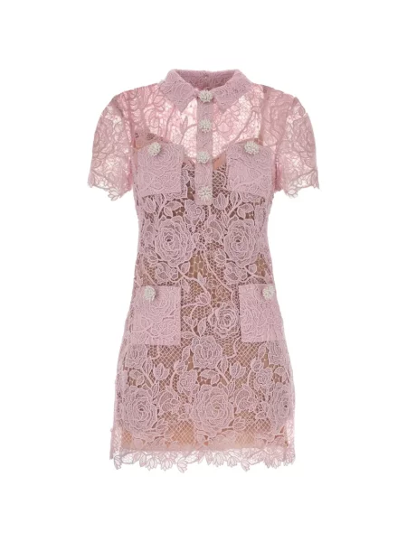 Rochie mini Self-portrait din dantelă roz