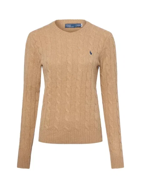 Polo Ralph Lauren Sweter z zawartością kaszmiru Kobiety Kaszmir beżowy jednolity S brązowy