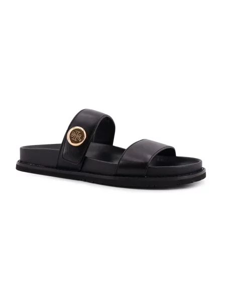 Klapki Tory Burch skórzane czarne