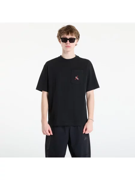 Tričko Jordan T-Shirt Black/ Gym Red XXXL černé