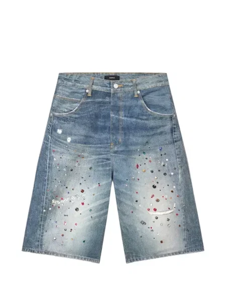 Pantaloni scurți din denim Purple Brand cu imagine albastru