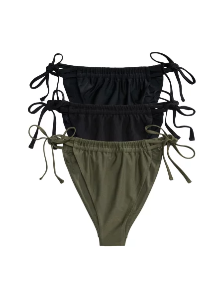 The Set Slip costum de baie kaki negru