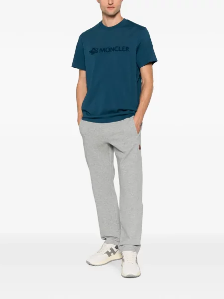 Tricou Moncler cu broderie albastru