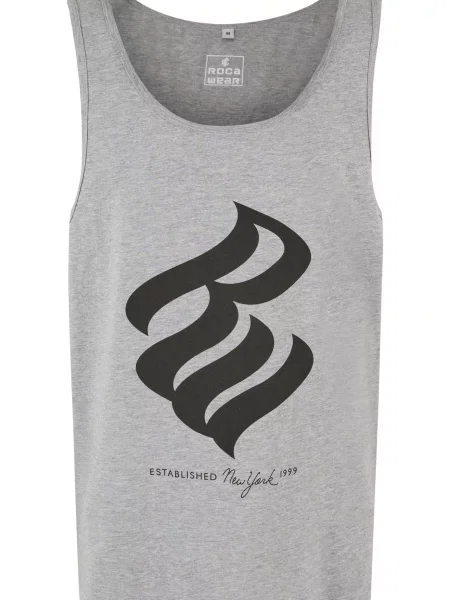 ROCAWEAR Majica pegasto siva črna