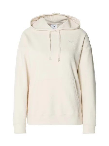 PUMA Hanorac sport ESS ELEVATED lână alb