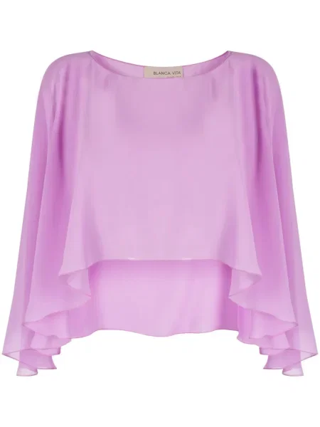 Cropp top Blanca Vita transparente cu volane roz