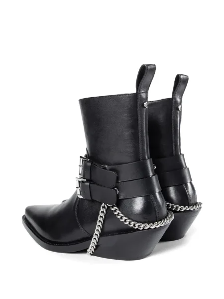 Botine Ann Demeulemeester din piele cu cataramă negru