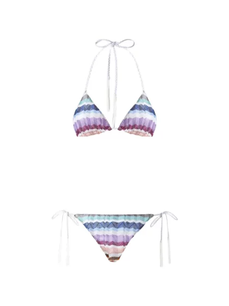 Bikini Missoni tricotate alb