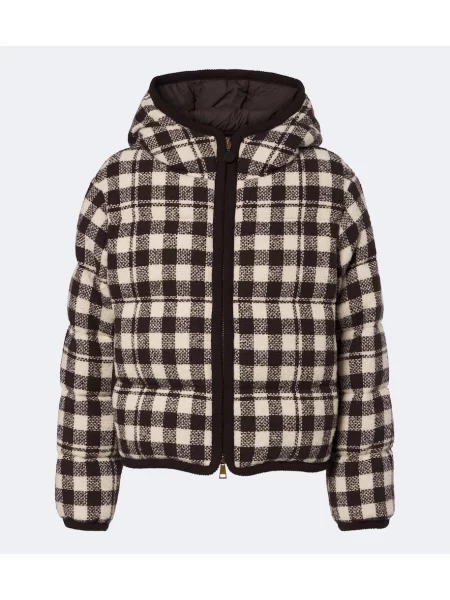 Geacă cu puf Moncler de lână maro