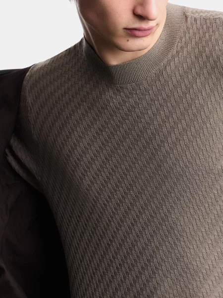 Шерстяная футболка Emporio Armani серая