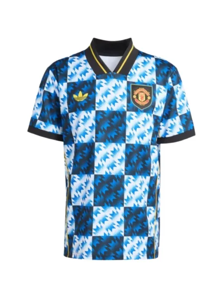 Tricou Adidas în carouri cu autograf cu glugă gri