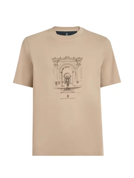 Tricou Brunello Cucinelli cu imagine cu decolteu rotund