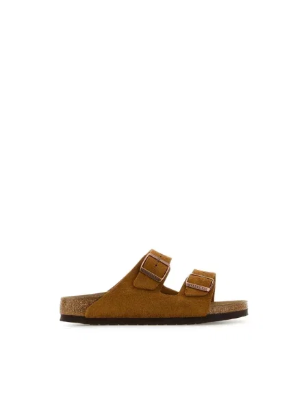 Klapki Birkenstock skórzane brązowe