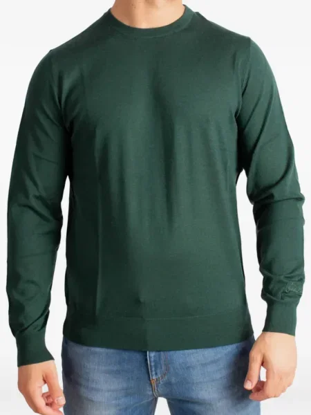 Pulover Mc2 Saint Barth cu decolteu rotund lung verde