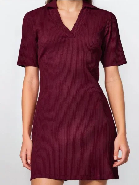 Сукня міді червоно-коричневий коричнева