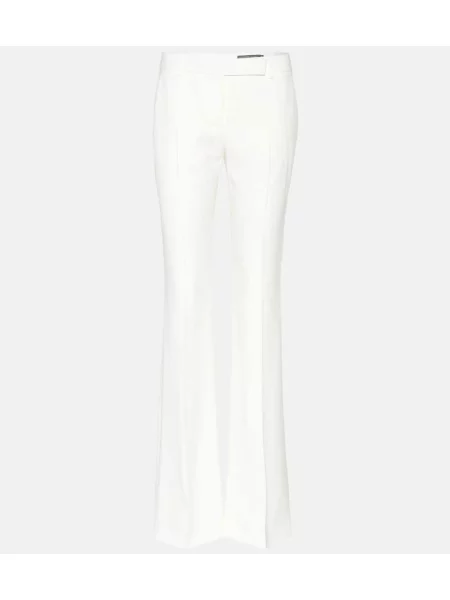 Pantaloni Alexander Mcqueen din crep alb
