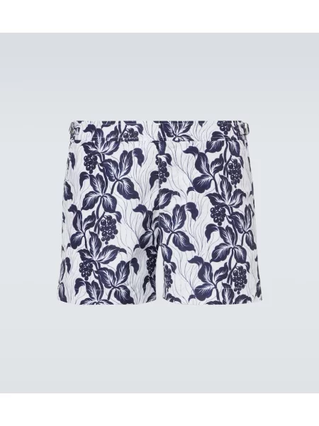 Slip de baie Orlebar Brown cu model floral alb