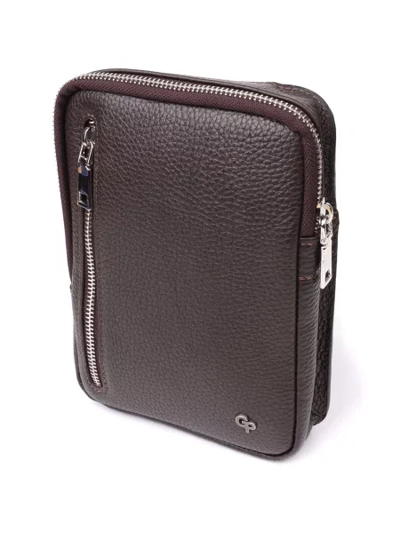 Кожаная сумка кросс-боди Grande Pelle коричневая