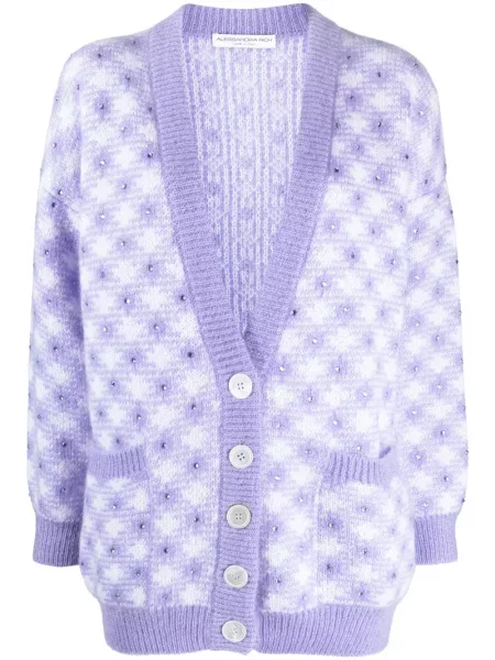 Cardigan Alessandra Rich de cristal alb
