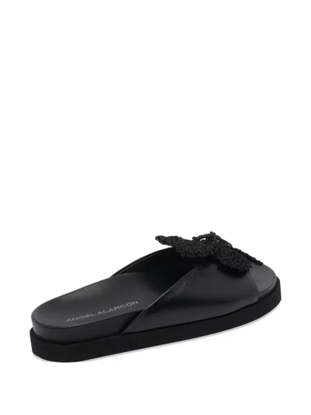 Sandale ángel Alarcón din piele cu model floral negru