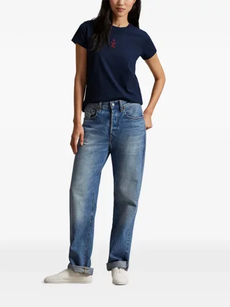 Matlasat sneakerși Polo Ralph Lauren cu autograf de catifea cord albastru