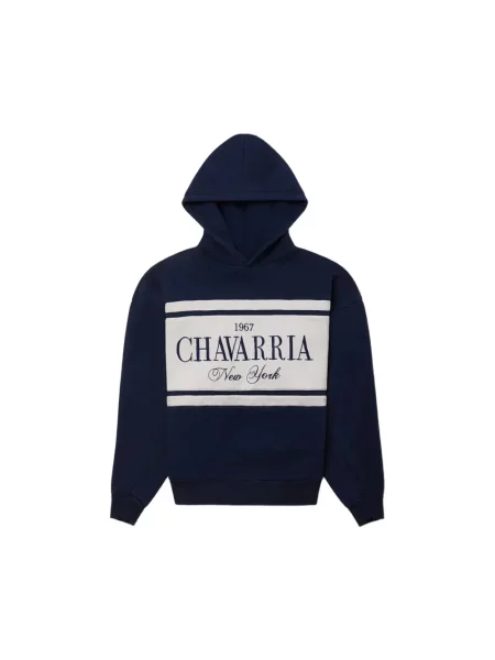 Bluza z kapturem Willy Chavarria w paski niebieska