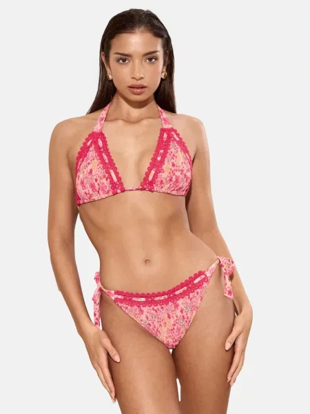 Lipsy Costum de baie două piese portocaliu pastel magenta / deschis roz