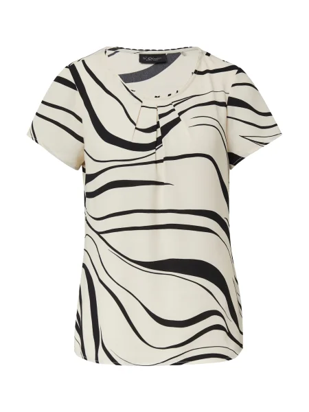 S.Oliver BLACK LABEL Bluza svetlo bež črna