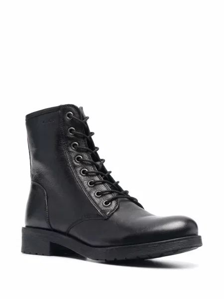 Botine Geox cu șireturi din piele negru
