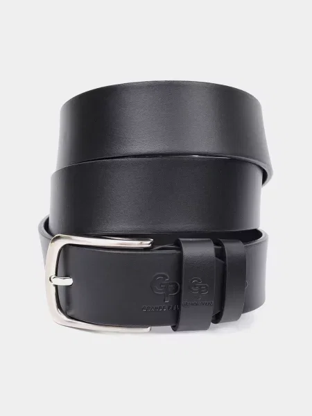 Кожаный ремень Grande Pelle с ремешками черный