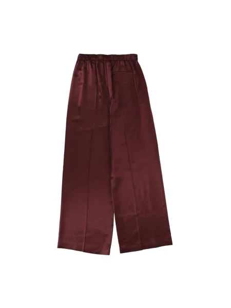 Satynowe spodnie Tory Burch czerwone