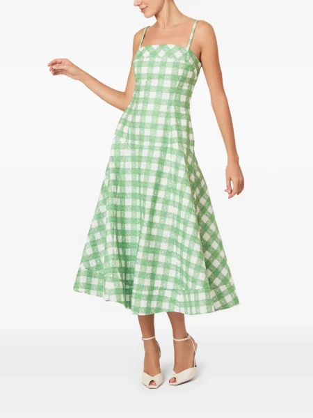 Rochie midi Rosie Assoulin cu broderie verde