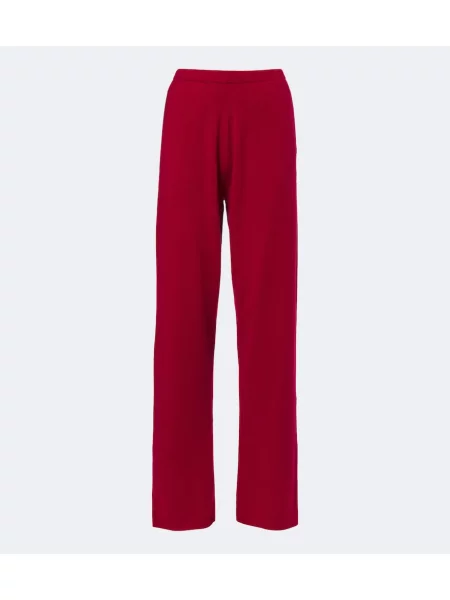 Pantaloni Extreme Cashmere din cașmir roșu