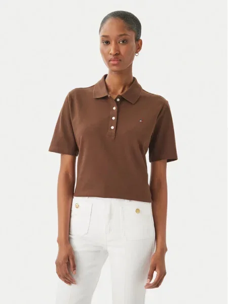 Tommy Hilfiger Polo brązowy