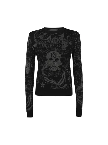 Sweter John Richmond wełniany czarny