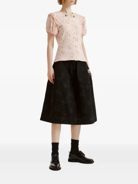 Bluză Simone Rocha cu model floral cu imagine roz