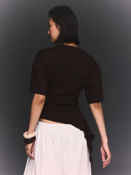 Bershka Tricou ciocolatiu