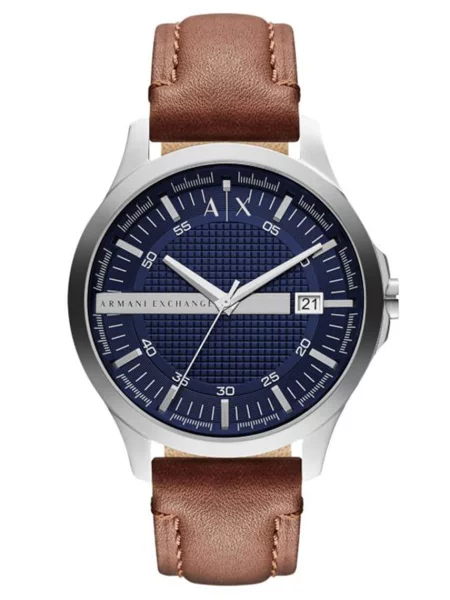 Emporio Armani Ceas analogic albastru închis argintiu maro