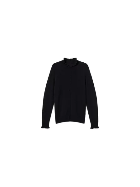 Sweter Twinset z kaszmiru niebieski