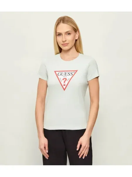GUESS Tricou azuriu / roșu / negru verde