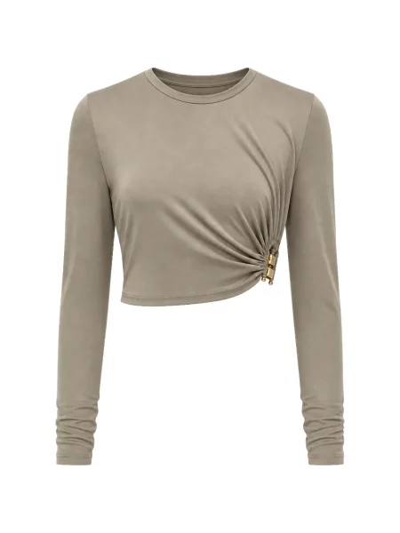 Decupat tricou Christopher Esber cu volane gri