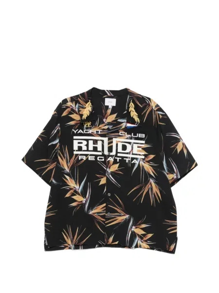 Cămașă Rhude cu model floral negru